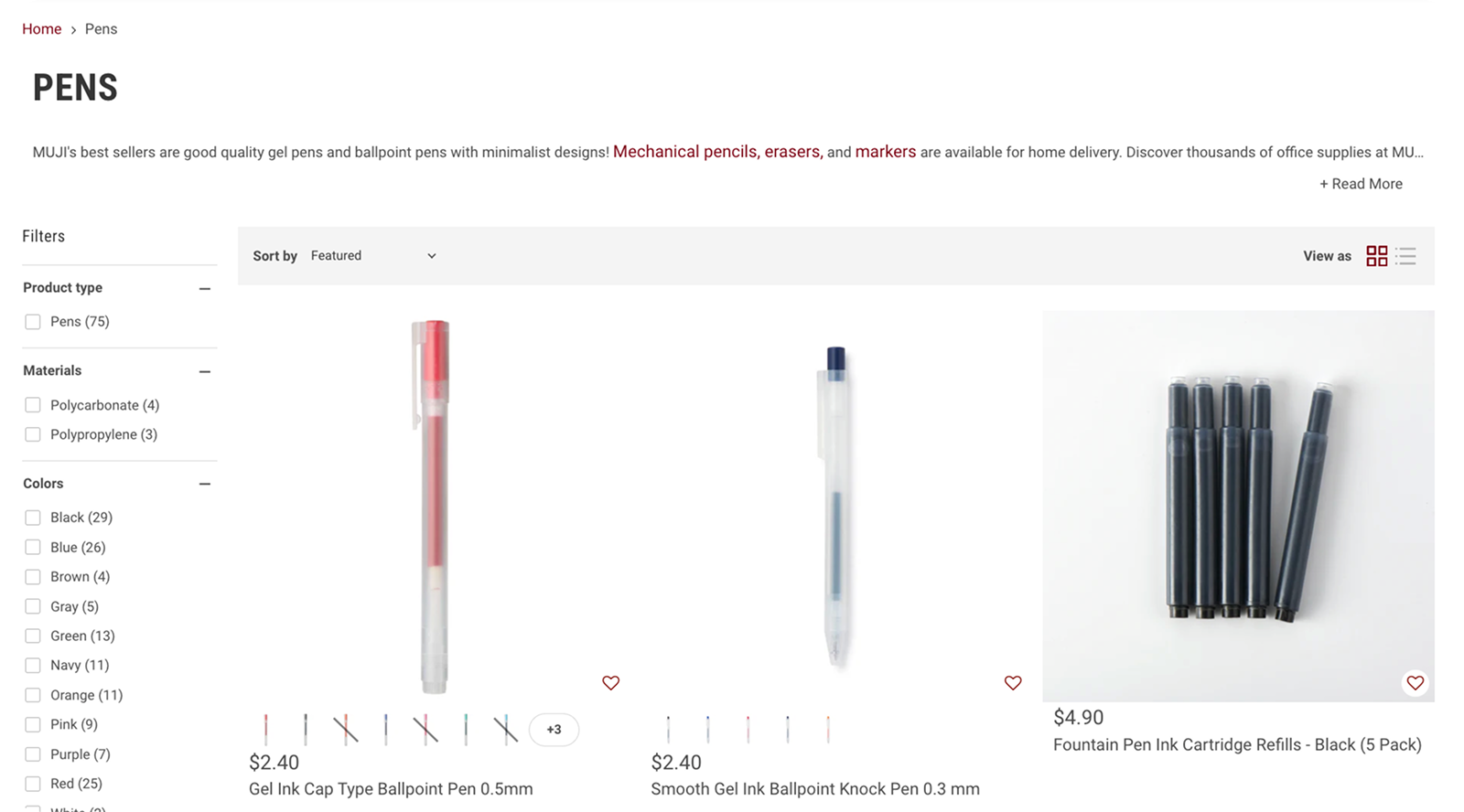 Current design: category page