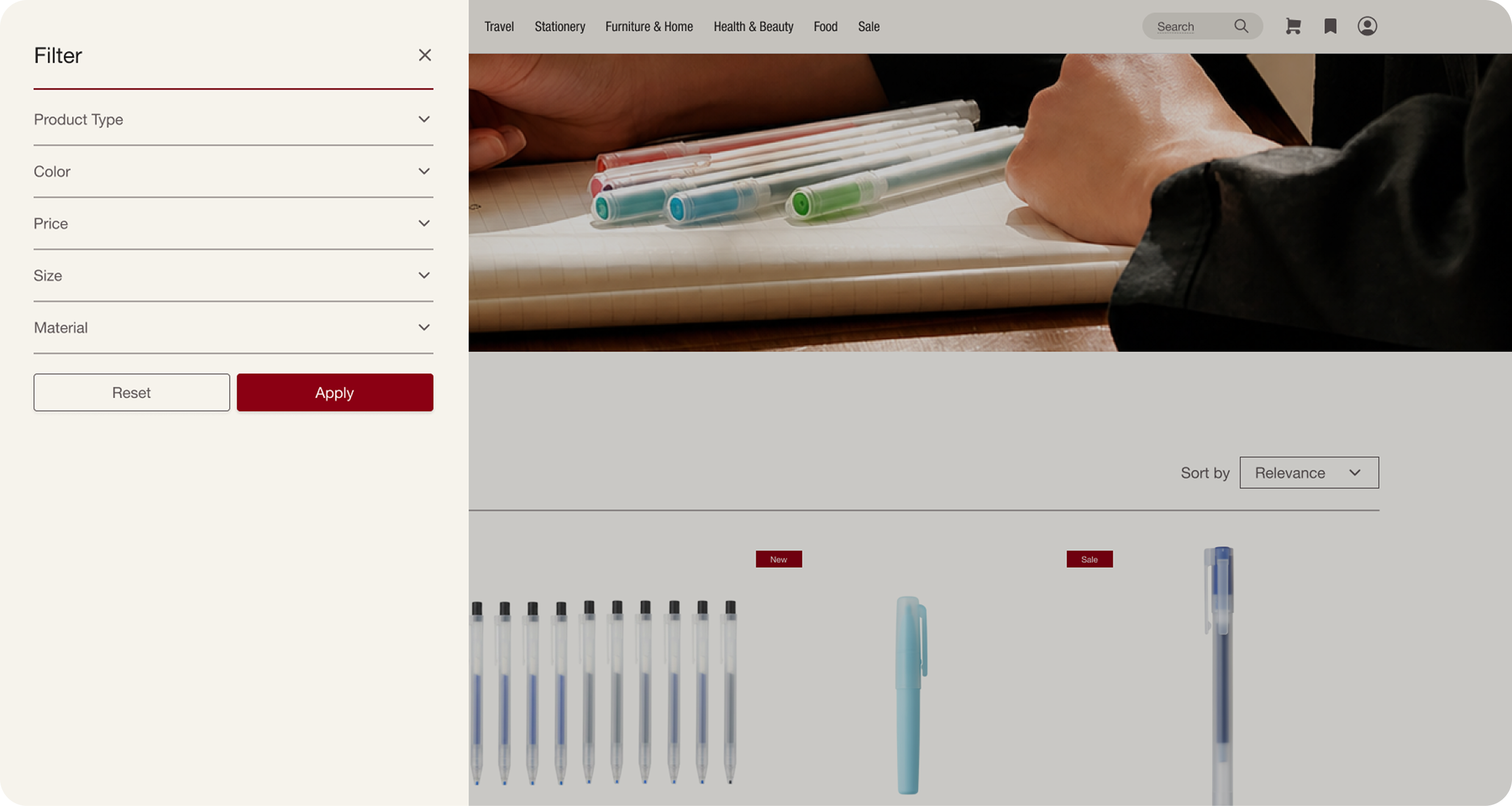 Redesign: filters expanded