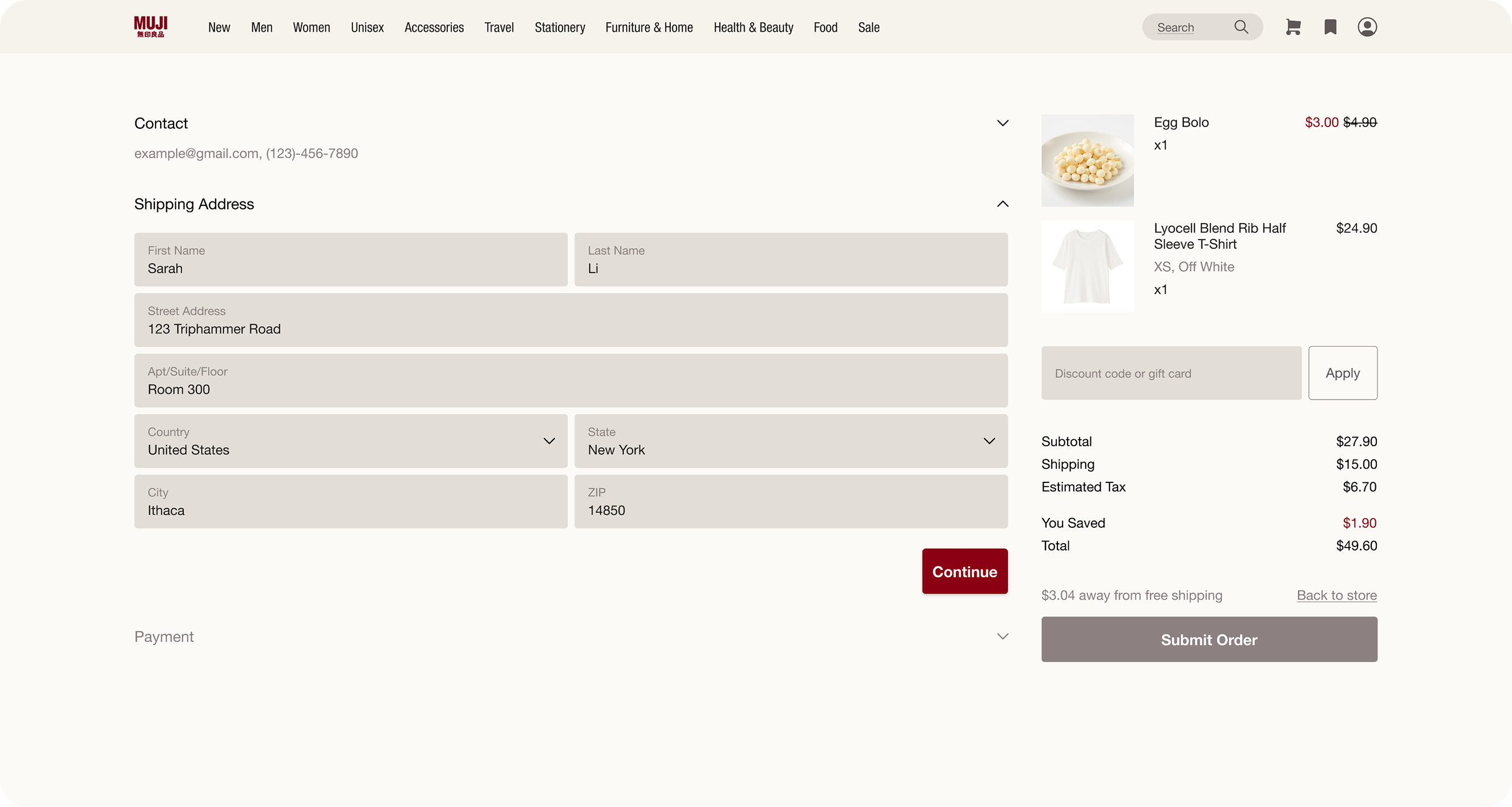 Redesign: address and payment forms